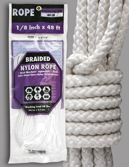 Rope King SBN-141000 Solid Braided Nylon Rope 1/4 inch x 1000 Feet