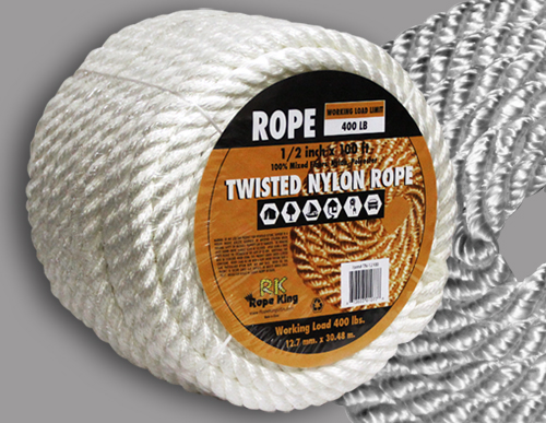 Rope King 1/4 in. x 1000 ft. Solid Braided Nylon Rope White SBN-141000 -  The Home Depot